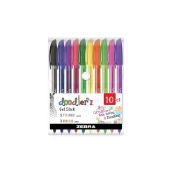 Zebra doodler'z Gel Pen, Medium Point, 1.0mm, Assorted Ink, 10 Pack (41810)