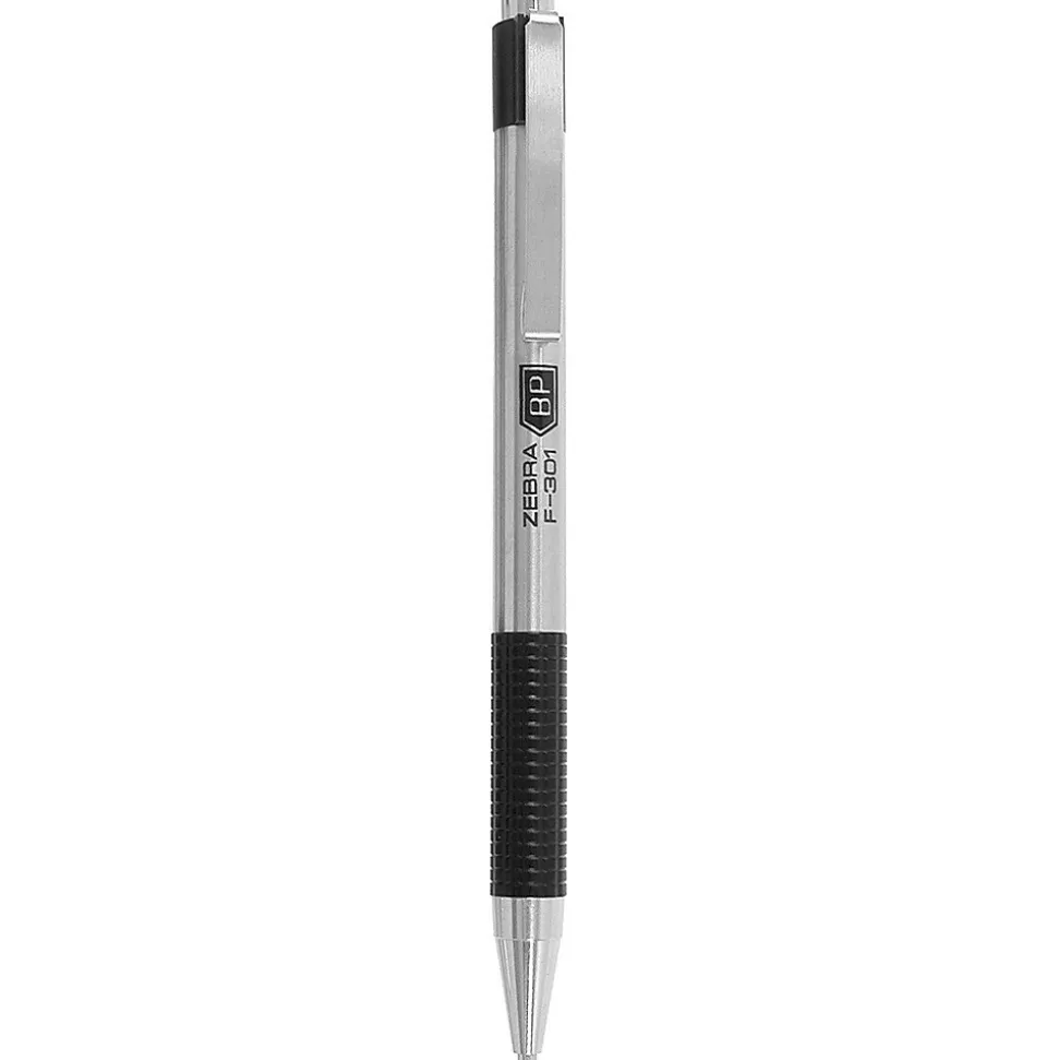 Zebra F-301 Retractable Ballpoint Pen, Fine Point, 0.7mm, Assorted Ink, 4 Pack (27174)