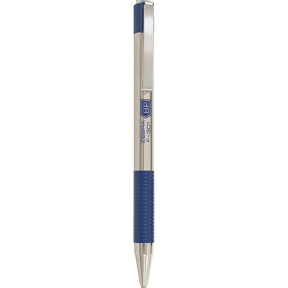 Zebra F-301 Retractable Ballpoint Pen, Fine Point, 0.7mm, Assorted Ink, 4 Pack (27174)