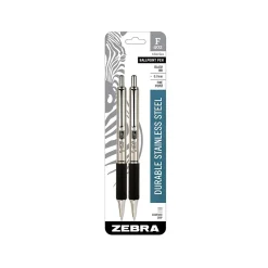 Zebra F-402 Retractable Ballpoint Pen, Fine Point, 0.7mm, Black Ink, 2 Pack (29212)