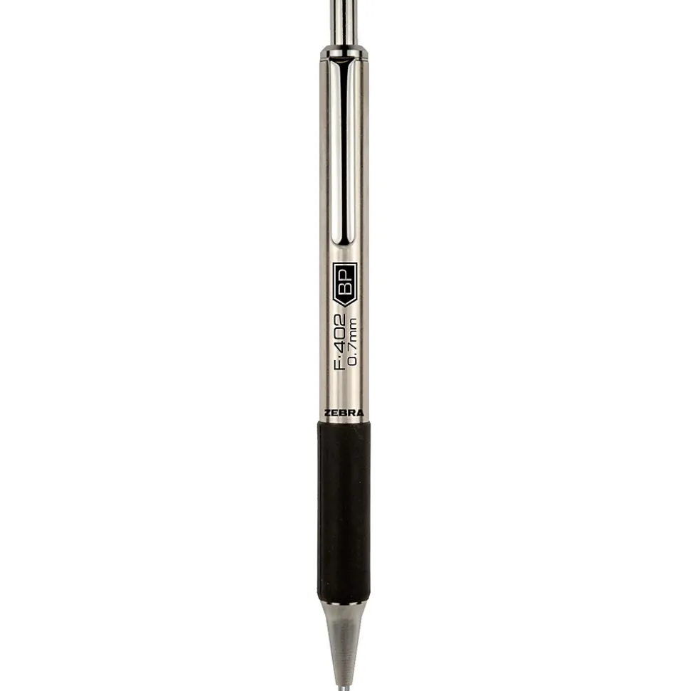 Zebra F-402 Retractable Ballpoint Pen, Fine Point, 0.7mm, Black Ink, 2 Pack (29212)