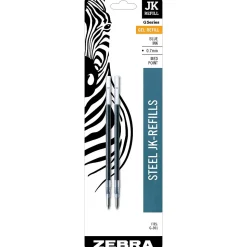 Zebra JK-Refill Gel-Ink Pen Refills, Medium Tip, Blue Ink, 2/Pack (88122)
