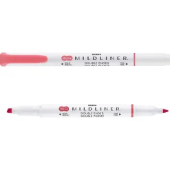 Zebra MILDLINER Double-Ended Creative Highlighter, Chisel/Bullet Tip, Red, 6/Pack (78130R)