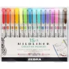 Zebra Mildliner Twin Tip Highlighters, Bullet/Chisel Tip, Assorted, 15/Pack (78115)