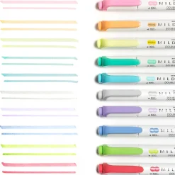 Zebra Mildliner Twin Tip Highlighters, Bullet/Chisel Tip, Complete Assorted, 10/Pack (78101)