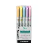 Zebra Mildliner Twin Tip Highlighters, Bullet/Chisel Tip, Gentle Assorted, 5/Pack (78705)