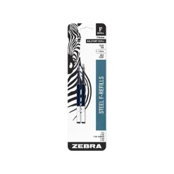 Zebra Steel F Ballpoint Pen Refill, Medium Point, Blue Ink, 2/Pack (ZEB85422)