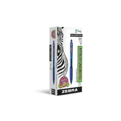 Zebra Z-Grip Retractable Ballpoint Pen, Medium Point, 1.0mm, Blue Ink, Dozen (22220)
