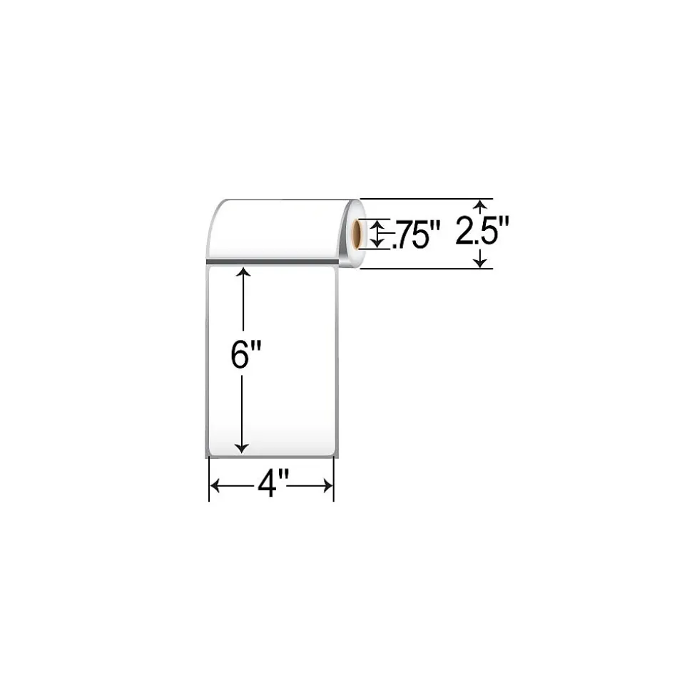 Zebra Z-Perform 1000D Thermal Multipurpose Labels, 4" x 6", White, 105 Labels/Roll, 36 Rolls (LD-R4AW5B)